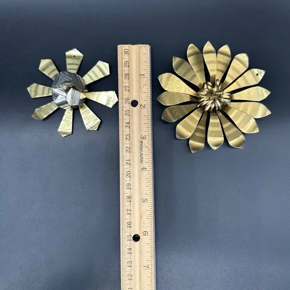 Vintage Atomic Flower Christmas Ornaments Aluminum Handmade Mid Century Modern - Picture 8 of 8